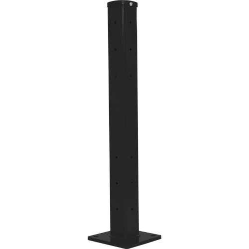 Vestil Bolt-On Steel Post For 3 Ribbed Guard Rails, 42inH, Black