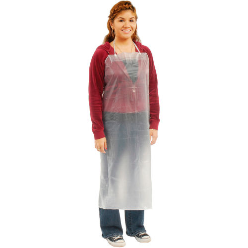 West Chester 8 Mil Sewn Edge Vinyl Apron, Clear, 35in x 45in