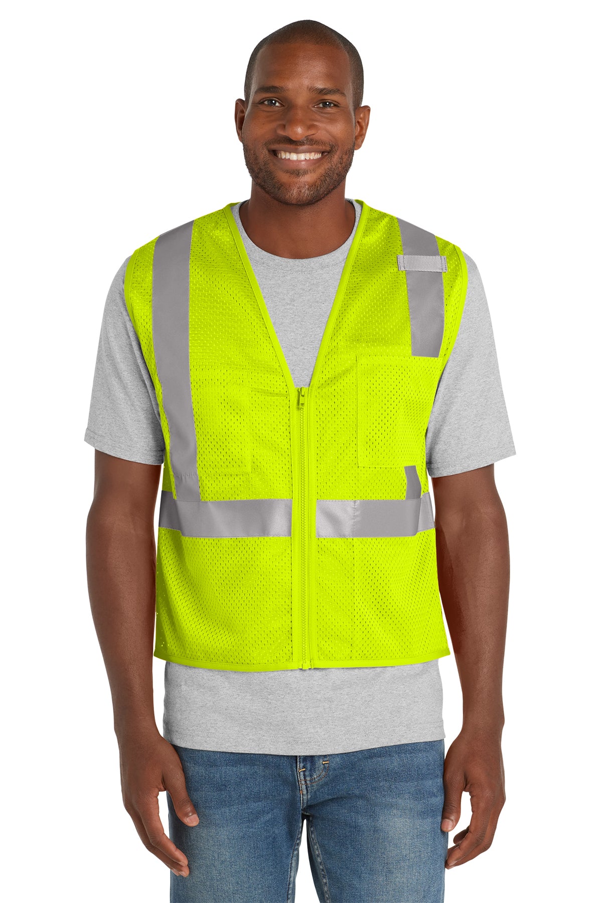 CornerStone CSV102 ANSI Class 2 mesh zippered safety vest