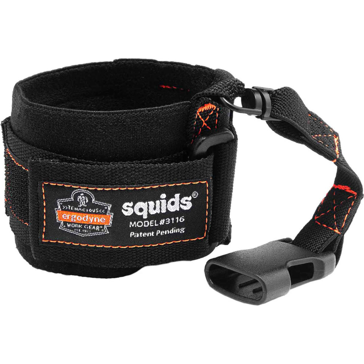 Ergodyne 19057 Squids 3116 Pull-On Wrist Lanyard with Buckle, 3lbs Max, Black, Elastic, Pack of 6