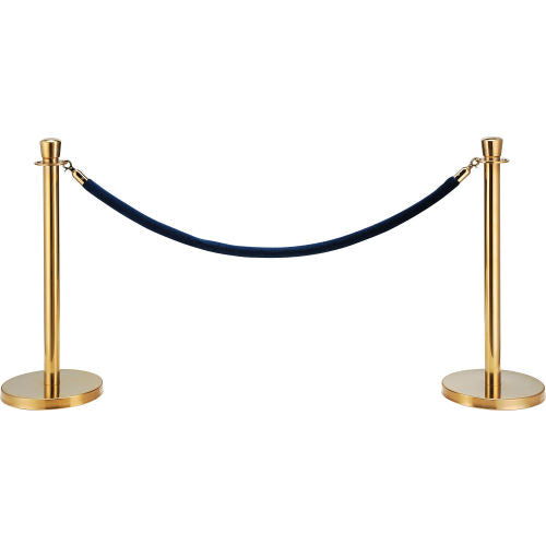 Global Industrial Blue Velour Rope, 59in with Ends, For Portable Gold Post