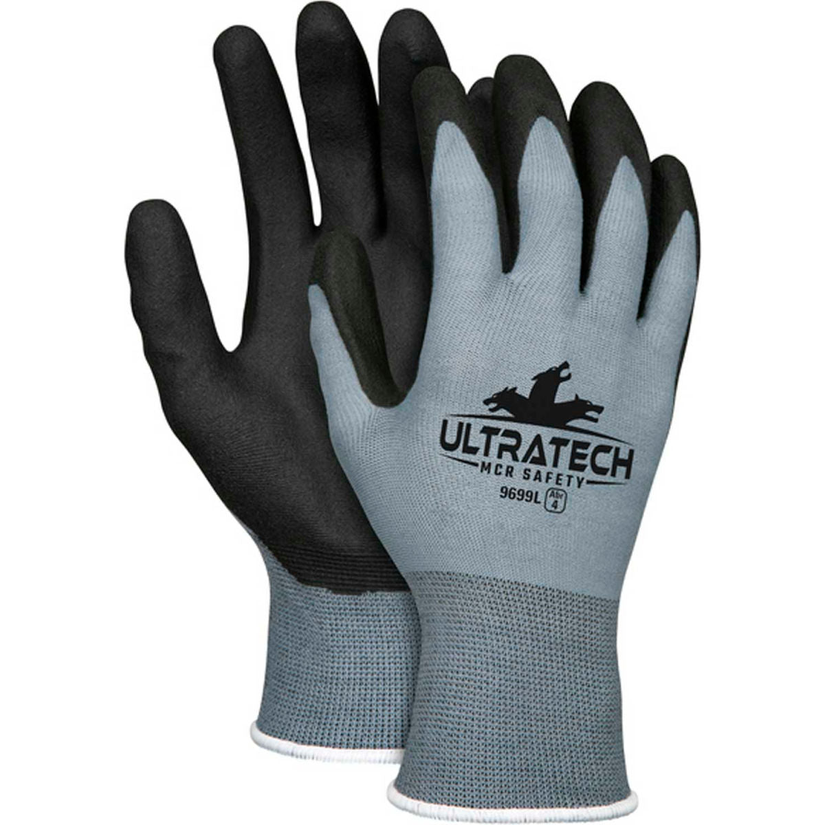 MCR Safety Nylon, PVC Coated Gloves, Black, Size 2XL, Pack of 12