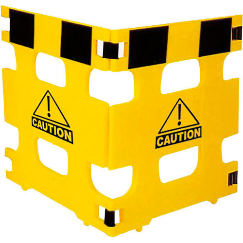 AddGards Plastic Folding Barrier, 3 Panels, 111inL x 36inH, Yellow