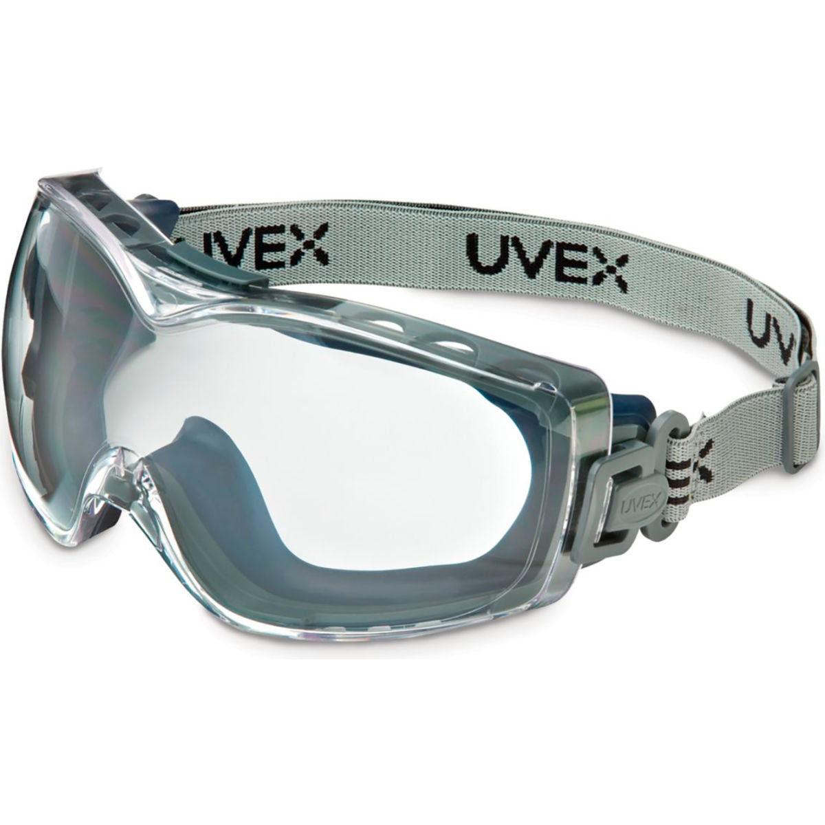 Uvex Stealth OTG Safety Goggle, Navy Frame, Clear Lens, Anti-Scratch, Anti-Fog