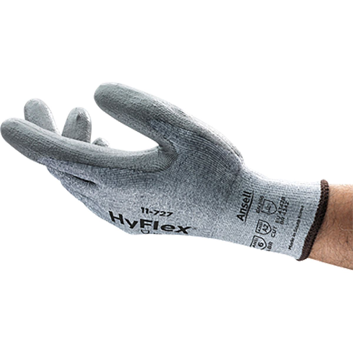 Ansell HPPE, Nylon, Spandex Cut Resistant Gloves, ANSI A2, 15 Gauge, Gray, Size XS/6