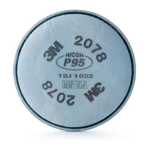 3M Particulate Filter 2078, P95, with Nuisance Level Organic Vapor/Acid Gas, 2/Pack