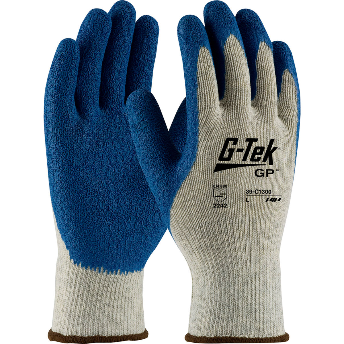 PIP Cotton, Polyester, Rubber Coated Gloves, Gray, Size M, Pack of 12