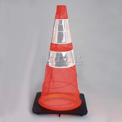VizCon TrafFix Devices Quick Deploy Emergency Spring Cone, 3 lb Base, Pack of 6