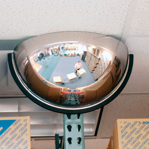Vision Metalizers Half Dome Panoramic Acrylic Mirror, Indoor, 32in Dia., 180° Viewing Angle