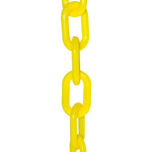 Mr. Chain Heavy Duty Plastic Barrier Chain, 2in x 50ft L, Yellow