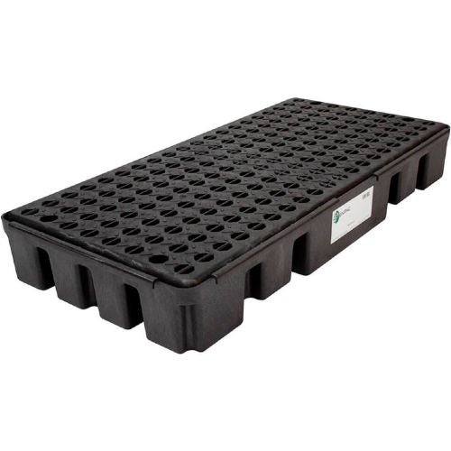 ENPAC Black Diamond 2 Drum Spill Pallet, Low Profile, No Drain, 3000 lb Capacity