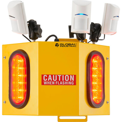 Global Industrial Forklift Awareness Sensor, 3 Sensors, 4 Lights, 25ft Power Cord