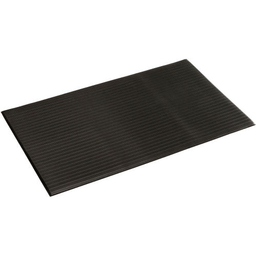 Apache Mills Soft Foot Ribbed Anti Fatigue Matting Roll, 3/8in Thick, 3ft x 60ft, Black