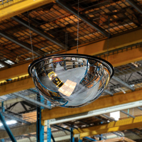 Global Industrial Full Dome Acrylic Mirror With Steel Back, Indoor, 18in Dia., 360° Viewing Angle