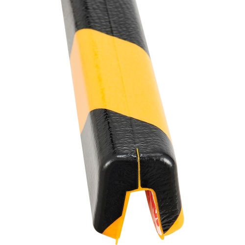 Global Industrial Shelf Bumper Guard, Type G, 39-3/8inL, Black And Yellow