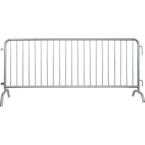 Global Industrial Steel Crowd Control Barrier, 8-1/2ft L x 43inH, Bridge Feet, Galvanized