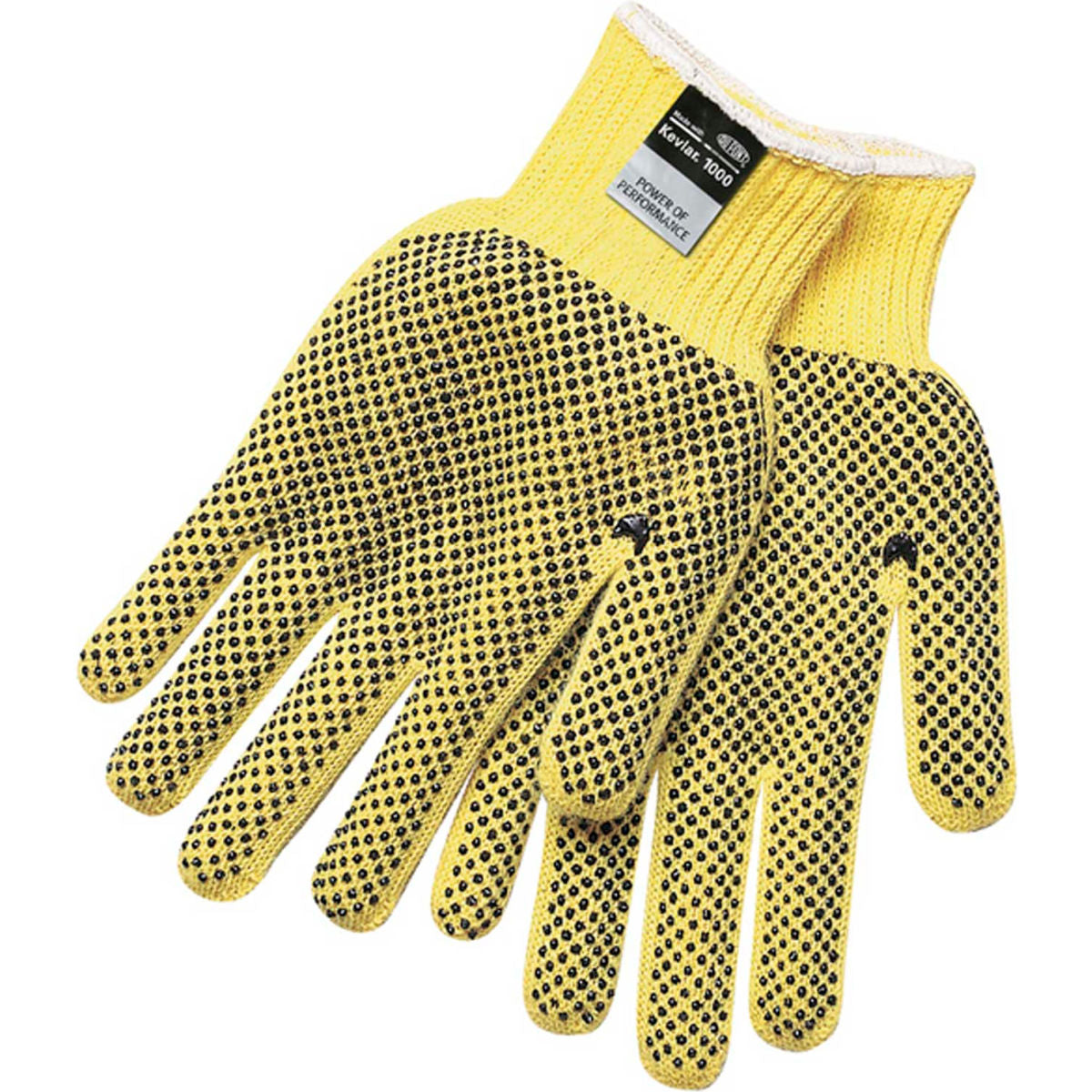 MCR Safety Kevlar, PVC Cut Resistant Gloves, ANSI A3, 7 Gauge, Yellow, Size XL