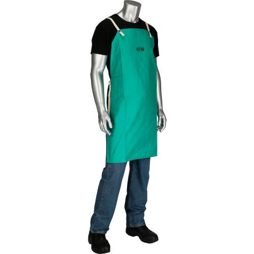 West Chester Ironcat Irontex Flame Retardant Cotton Apron, Green, 24inW x 42inL