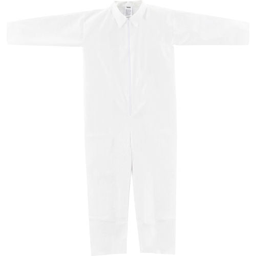 Global Industrial Disposable Microporous Coverall, Open Wrists and Ankles, White, 25 per Case