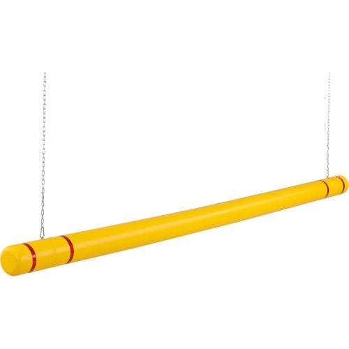 Global Industrial Clearance Bar, 104in To 120inL, HDPE, Yellow With Red Tape
