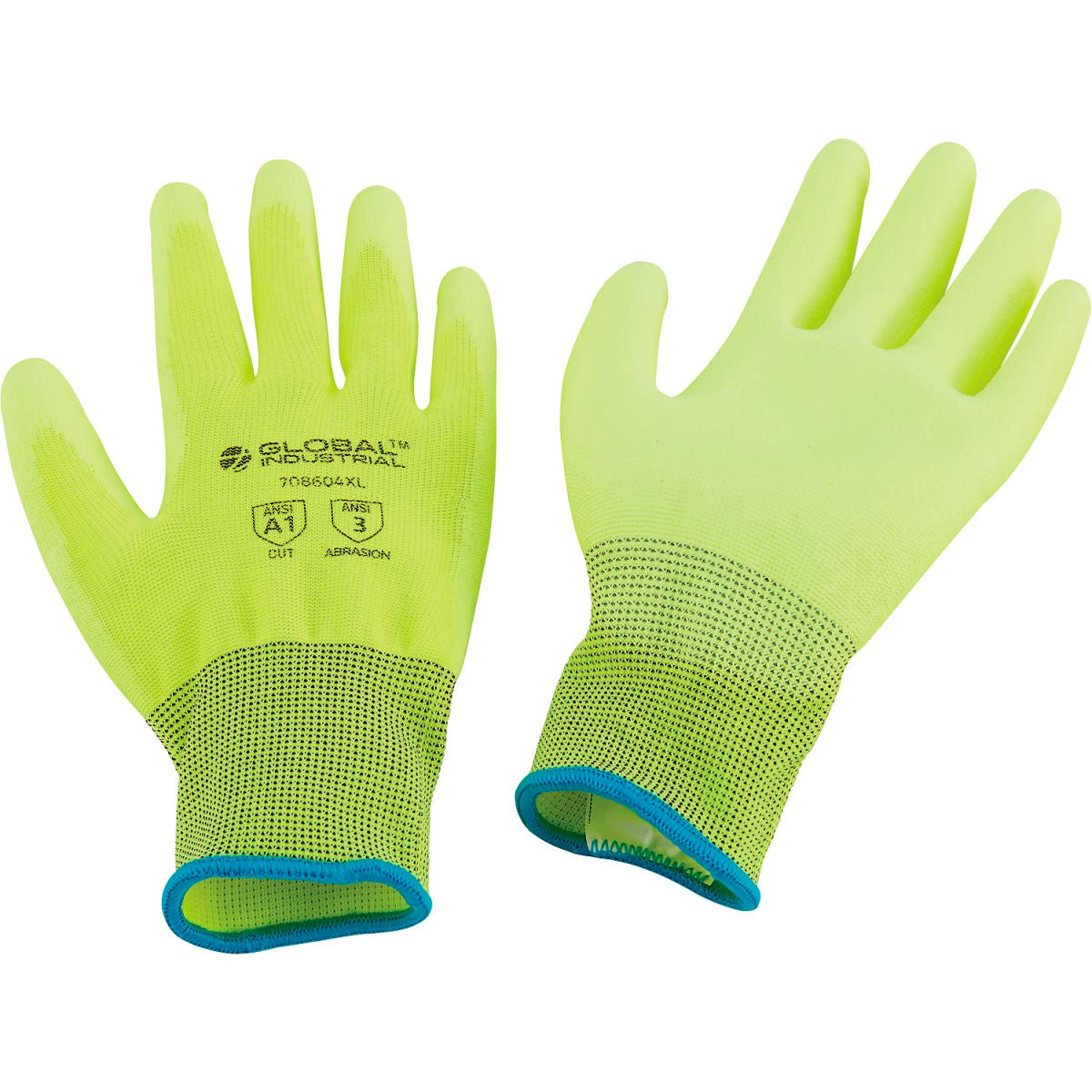 Global Industrial Nylon, Polyurethane Coated Gloves, Green, Size XL, Pack of 12