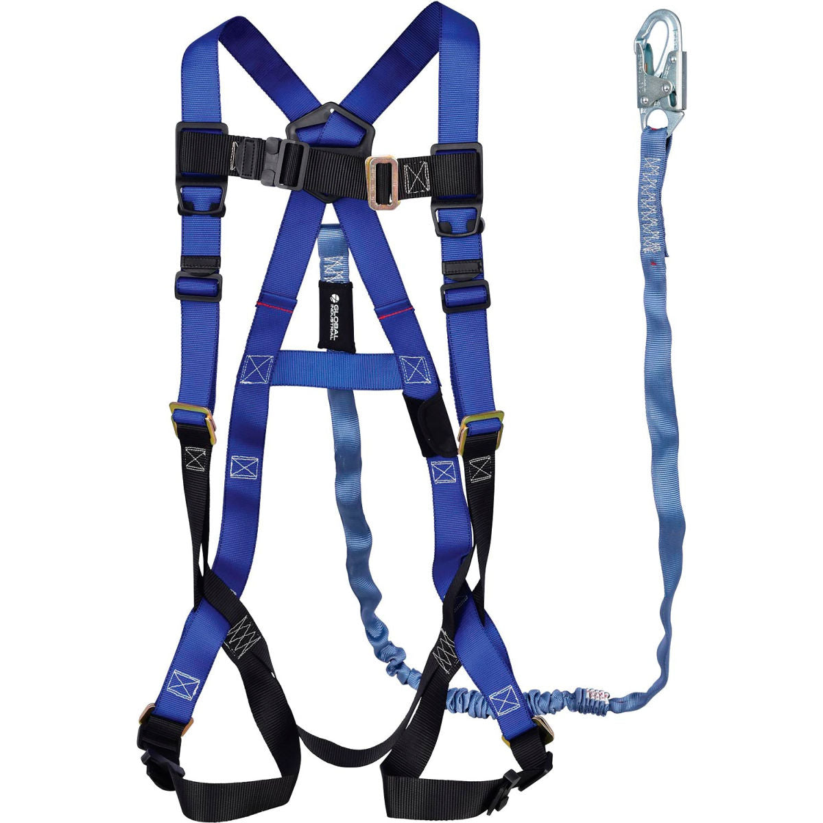 Global Industrial Contractor 1D Harness & 6'L Lanyard Combo
