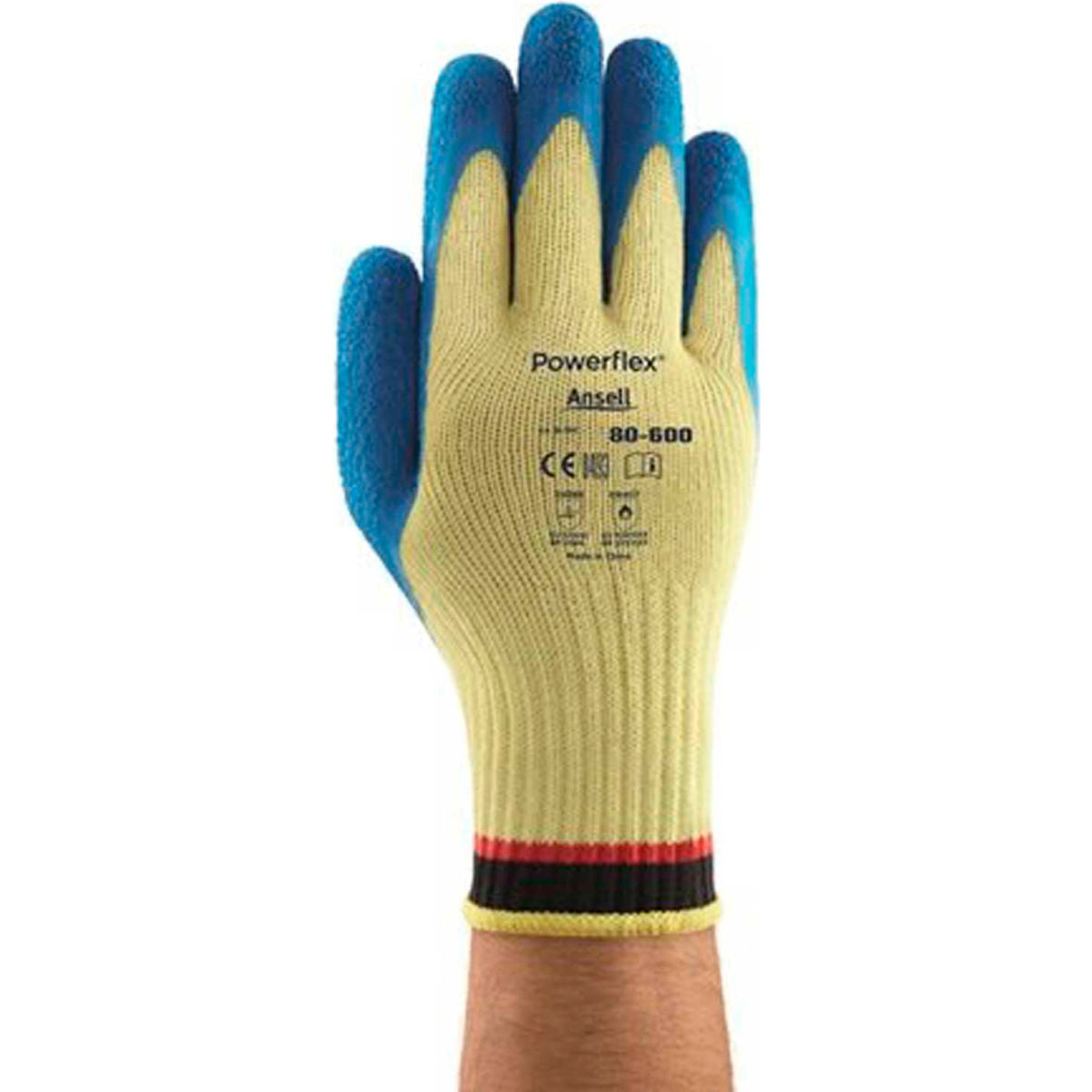 Ansell Kevlar, Natural Rubber Cut Resistant Gloves, ANSI A2, 10 Gauge, Yellow, Size XL
