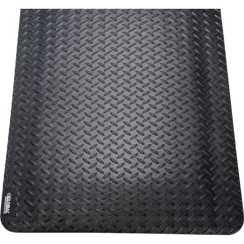 Global Industrial Diamond Plate Anti Fatigue Mat, 15/16in Thick, 2ft x 3ft, Black