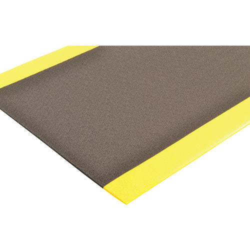 NoTrax Cushion-Stat Anti Static Mat, 3/8in Thick, 3ft x 5ft, Black with Yellow Border