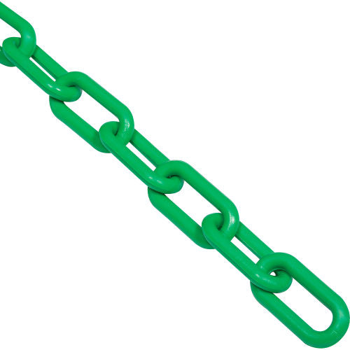 Global Industrial Plastic Chain Barrier, 1-1/2in x 50ft L, Green