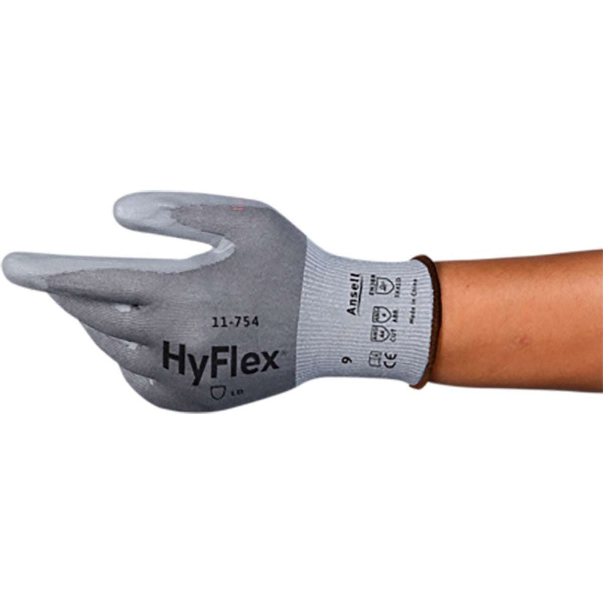 Ansell Polyurethane Cut Resistant Gloves, ANSI A4, 18 Gauge, Gray, Size 7, Pack of 12