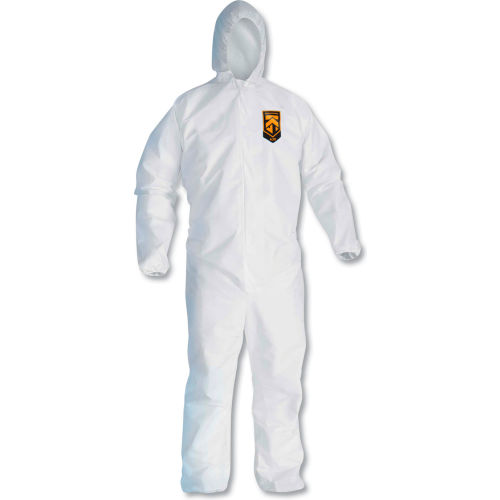 KleenGuard A20 Breathable Particle Protection Coverall, Attached Hood, White, 20 per Case