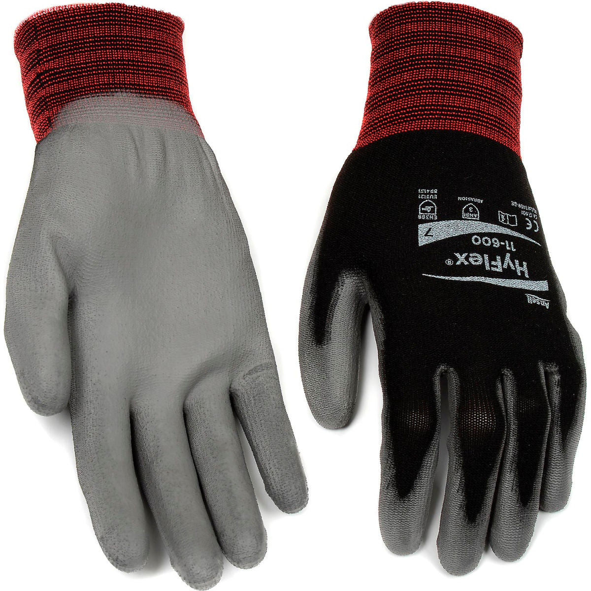 Ansell Nylon, Polyurethane Coated Gloves, Black, Size XL