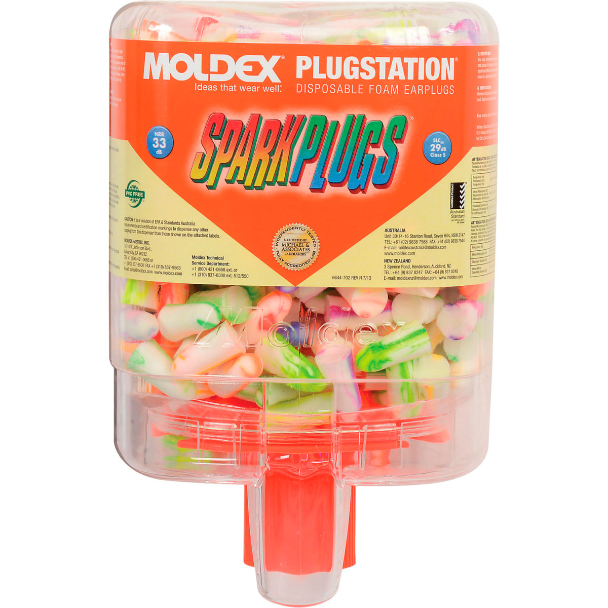 Moldex 6644 SparkPlugs PlugStation Earplug Dispenser, 250 Pairs