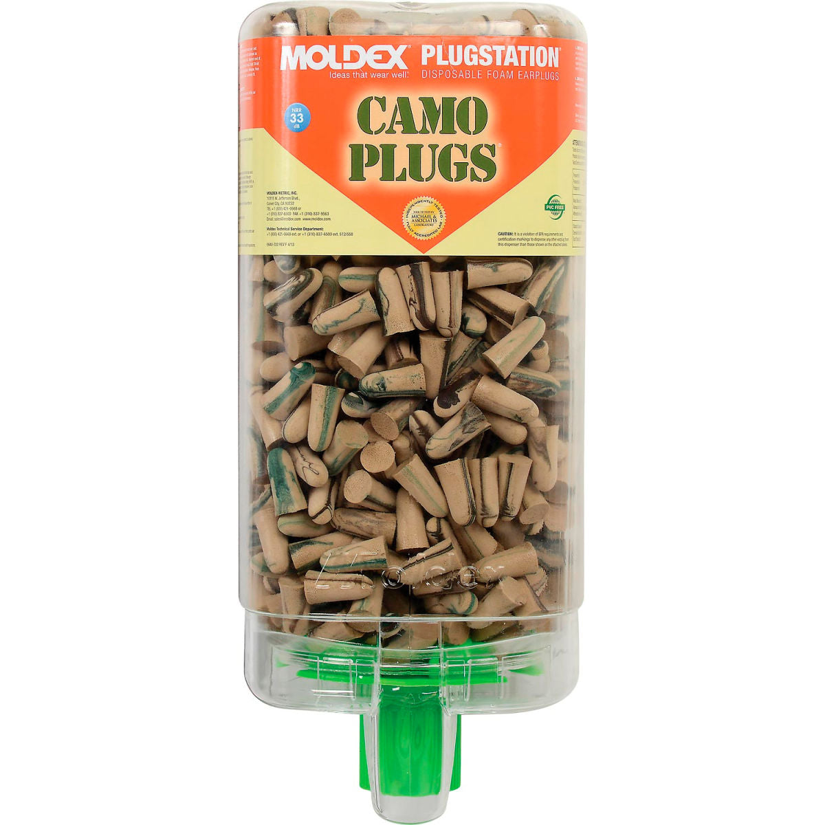 Moldex 6648 Camo Plugs PlugStation Earplug Dispenser, 500 Pairs