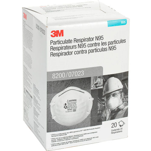 3M 8200 N95 Disposable Particulate Respirator, Box Of 20