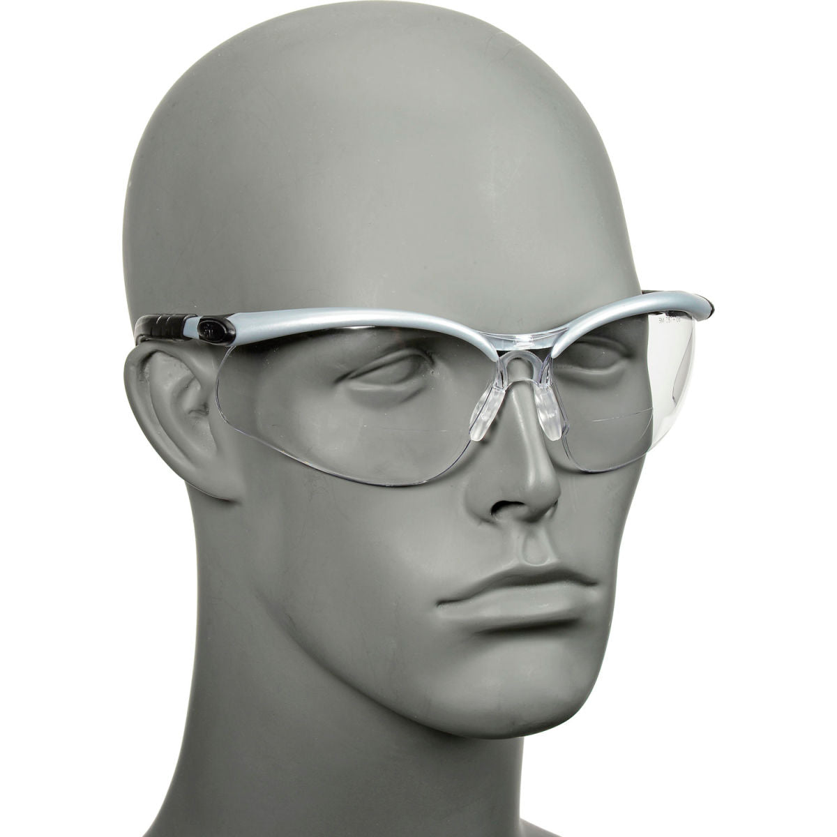 3M BX Reader Safety Glasses, Clear Lens, Silver Frame, 1.5 Diopter
