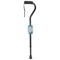 Cane, Soft Foam Offset Handle, Black with Strap