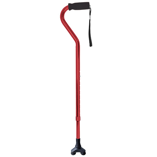 Offset Cane, Red, Foam Handle