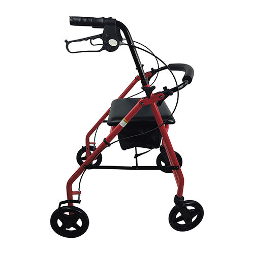 Aluminum Rollator with 7.5 inch Wheels, Red