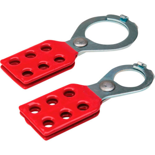 Brady Steel Lockout Hasp with Tab, 63/64in Jaw Clearance, 1-1/2inW x 4-3/8inH