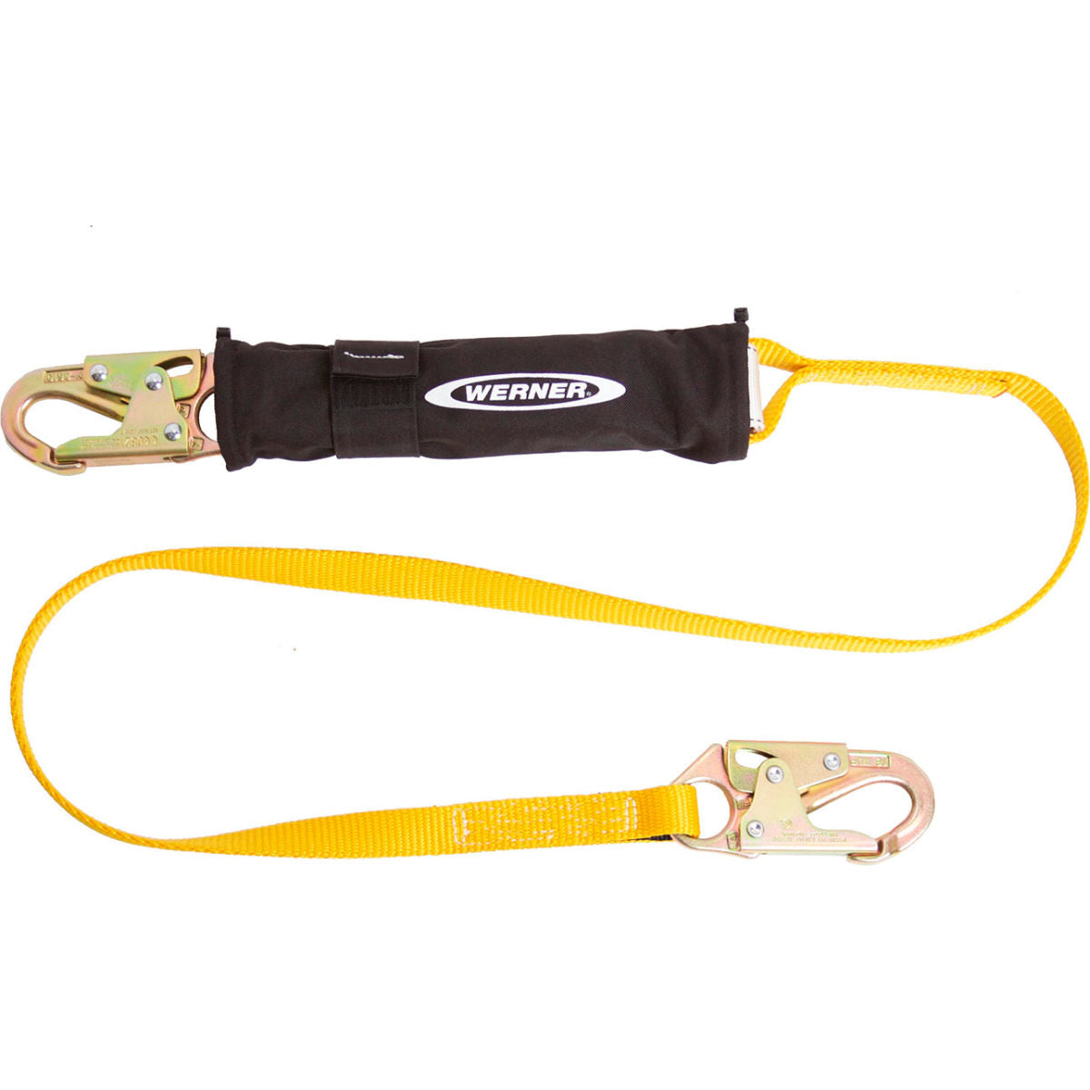 Werner DeCoil Lanyard, 1in Web, Snaphooks, 4'