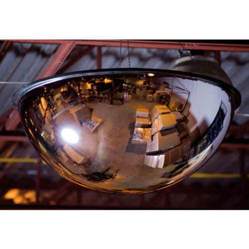 Vision Metalizers Panoramic Full Dome Acrylic Mirror, Indoor, 48in Dia., 360° Viewing Angle