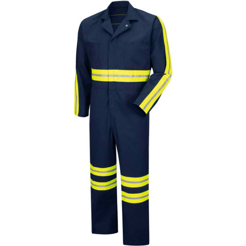 Red Kap Enhanced Visibility Action Back Coverall, Navy and Yellow