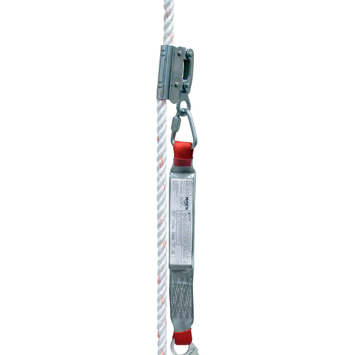 3M Protecta 1340005 PRO Rope Adjuster, Shock Absorbing Lanyard for 5/8in Rope, 2'L