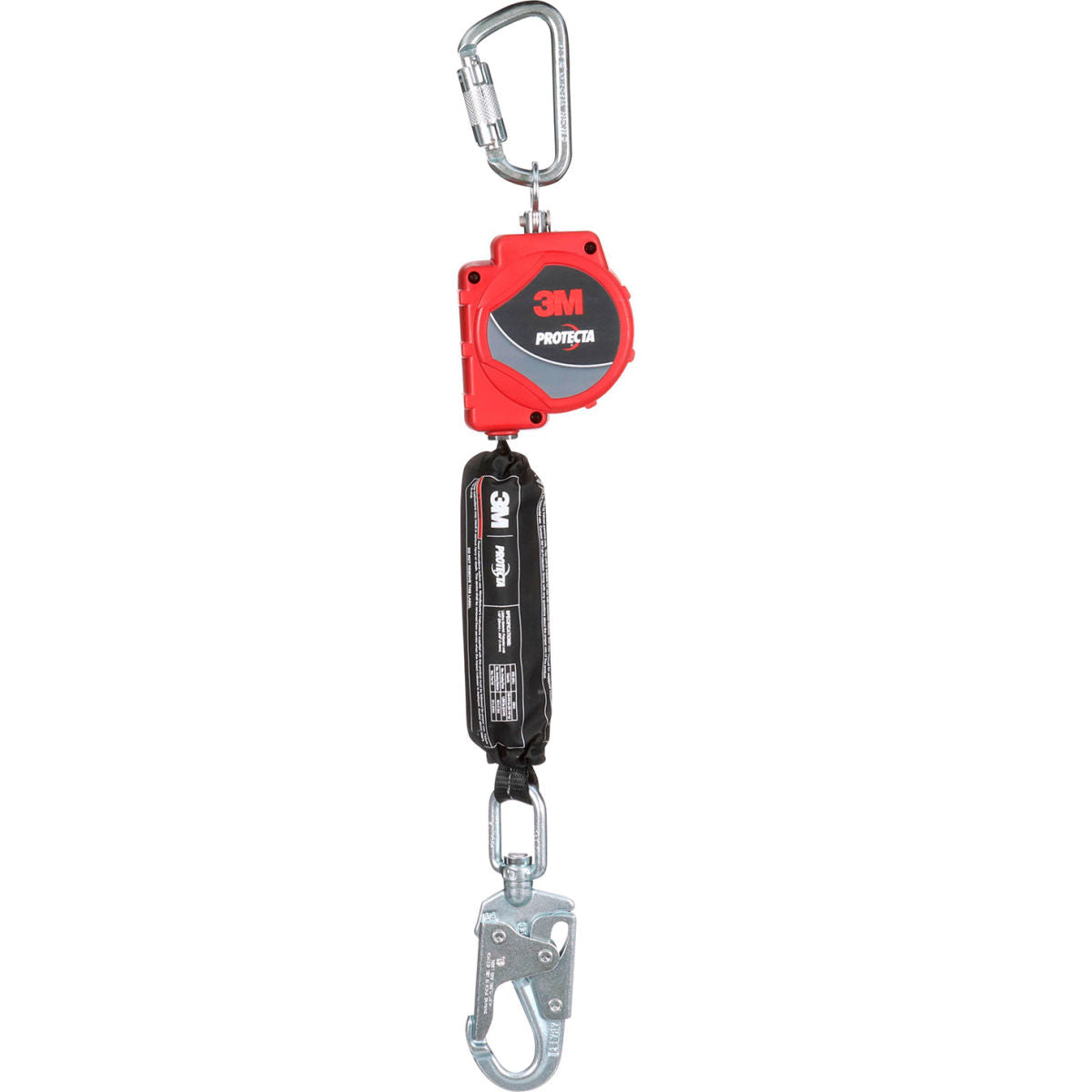 3M Protecta Self-Retracting Lifeline with Carabiner, Web & Steel Swivel Snap Hook, 11'L