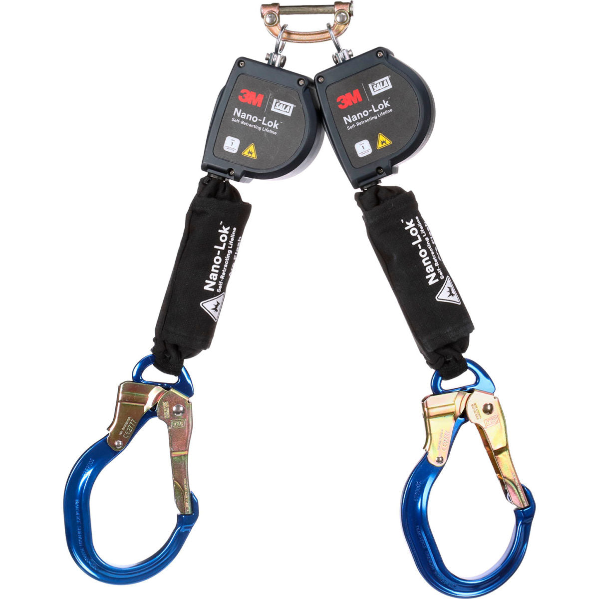 3M DBI-SALA Nano-Lok Twin-Leg Arc Flash Self-Retracting Lifeline, Web & Rebar Lock Hook, 8'L
