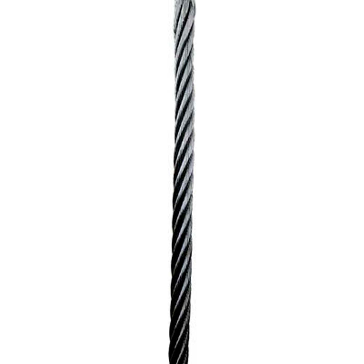 3M DBI-SALA Lad-Saf 20'L Swaged Galvanized Steel Cable, 3/8in Dia, 7x19 Strands, 6106020