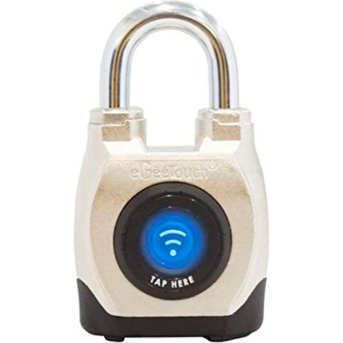 eGeeTouch 4th Generation Smart Padlock, Short Shackle, Satin Silver
