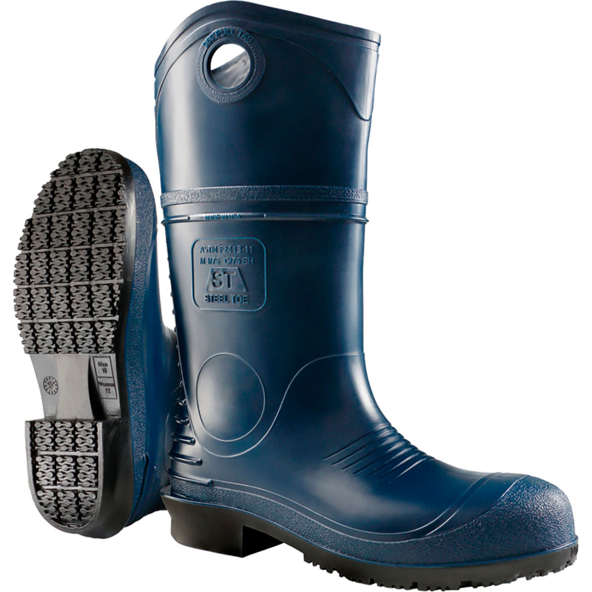 Dunlop Durapro Knee Boots, Safety-Loc Outsole, Steel Toe, Size 13, 16inH, Blue